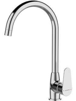 HomeMarkt HM4864 Μπαταρία Κουζίνας Πάγκου Διπλής Παροχής Ανάμεικτη Inox