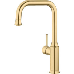 Blanco Livia-S 526687 Μπαταρία Κουζίνας Πάγκου Διπλής Παροχής Ανάμεικτη με Ντουζ Χρυσή