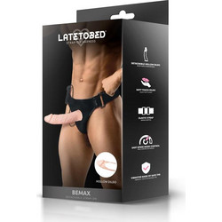 LateToBed Bemax Harness Strap On με Dildo 15.5cm & Δόνηση Flesh