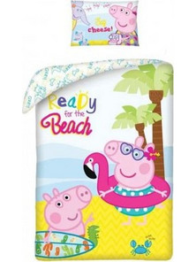 Halantex Peppa Pig Σετ Παιδική Παπλωματοθήκη Μονή Βαμβακερή 140x200 Γαλάζια