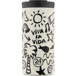 24Bottles Travel Viva La Vida White Black 600ml