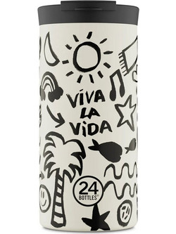 24Bottles Travel Viva La Vida White Black 600ml