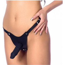Rimba Adjustable Harness Strap On με Dildo 17cm Μαύρο R7255