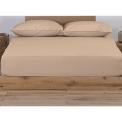 Nef-Nef Σεντόνι Διπλό Βαμβακερό με Λάστιχο 140x200+30 Jersey 730 Beige