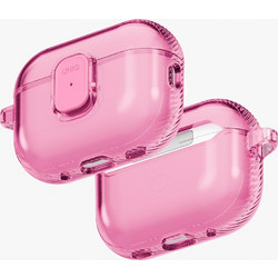 Uniq Glase Pro Θήκη TPU με Γάντζο για Apple AirPods Pro 3 Διαφανής Ροζ