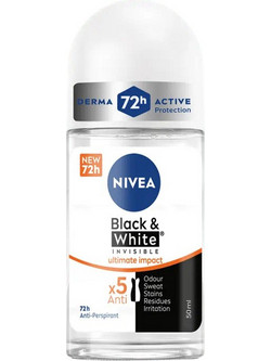 Nivea Black & White Invisible Ultimate Impact Γυναικείο Αποσμητικό Roll On 72h 50ml