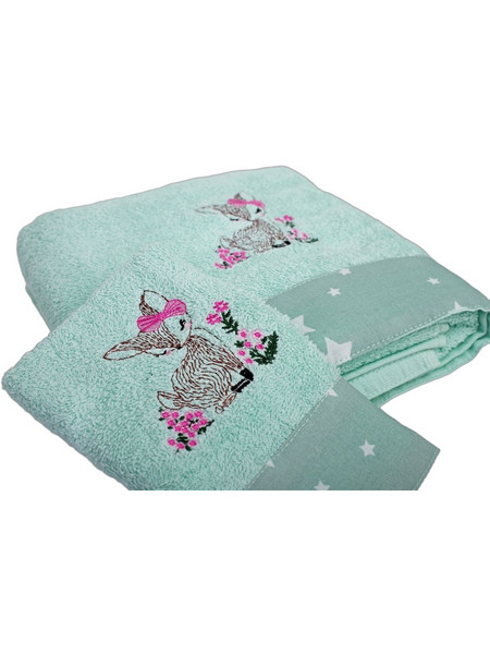 Dimcol Deer 199 Σετ Βρεφικές Πετσέτες 2τμχ 400gr/m²