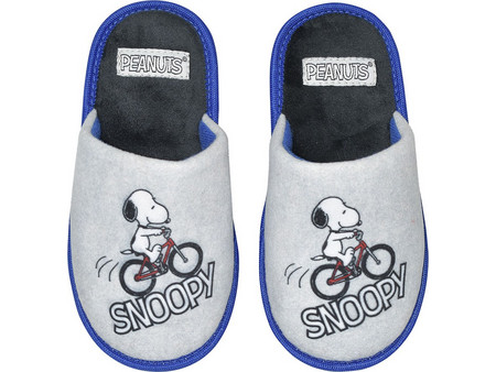 Stamion Snoopy Χειμερινές Παιδικές Παντόφλες για Αγόρι Γκρι Navy Μπλε SN93001
