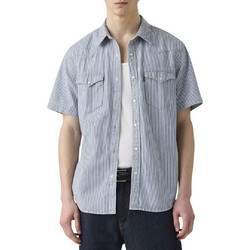 Levi's Ανδρικό Πουκάμισο Τζιν Κοντομάνικο Κανονική Γραμμή Γαλάζιο 86626-0016