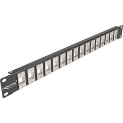 DeLOCK 66758 Patch Panel Keystone Rack 1U 19" 16 Θυρών Unshielded