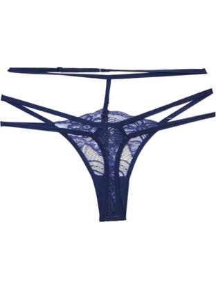 Cottonhill Γυναικείο Sexy String με Δαντέλα Navy Μπλε CH4343