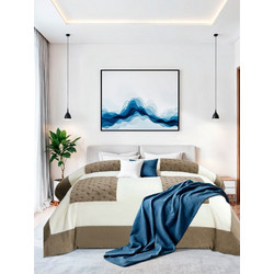Γαρύφαλλο Κουβερτοπάπλωμα King Size 240x260 Square Patchwork Λευκό Καφέ