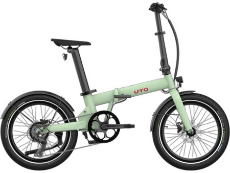 UTO OG20 Σπαστό Ηλεκτρικό Ποδήλατο Πόλης 20" 250W με 7 Ταχύτητες και Δισκόφρενα Πράσινο Mint