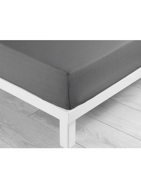 Douceur d'interieur Σεντόνι Υπέρδιπλο Βαμβακερό με Λάστιχο 160x200+30 Lina Charcoal Grey