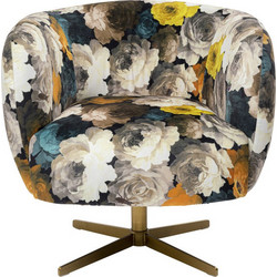 Kare Design Πολυθρόνα Περιστρεφόμενη Πολύχρωμη Peony