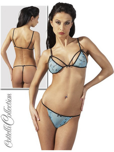 Cottelli Σετ Sexy Εσώρουχα See Through με Δαντέλα Γαλάζια 22104364040