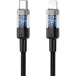 Leewello Lw-231 Braided LED USB-C to Lightning Cable 30W 1m Black 783221