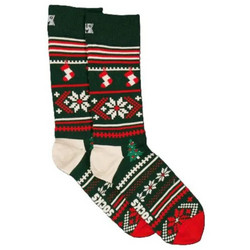 Happy Socks Χριστουγεννιάτικες Ανδρικές Κάλτσες Ψηλές Πράσινες P001733