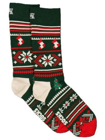 Happy Socks Χριστουγεννιάτικες Ανδρικές Κάλτσες Ψηλές Πράσινες P001733
