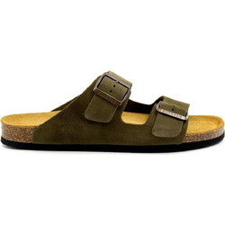 Plakton Afelpado Γυναικεία Σανδάλια Suede Ανατομικά Χακί 180010