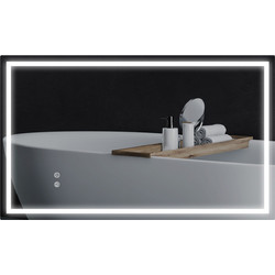 HOMCOM Ορθογώνιος Καθρέπτης Μπάνιου Led Αντιθαμβωτικός Αφής Μεταλλικός 834-812V00CR