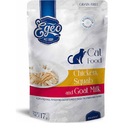 Egeo Pet Food Adult Sterilised Grain Free Mousse with Chicken, Squab & Goat Milk 85gr