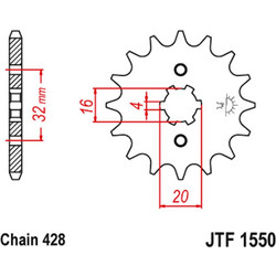 RK Γρανάζι Κίνησης Μπροστά 15T για Yamaha Crypton / Z / F1