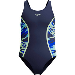 Speedo Αθλητικό Παιδικό Μαγιό Ολόσωμο για Κορίτσι Navy Μπλε Lime 8-A000259004