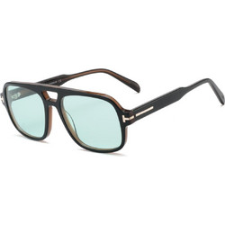 Moritz 11659 SR03 Ανδρικά Γυαλιά Ηλίου Aviator Κοκάλινα Μαύρα με Μπλε Φακό