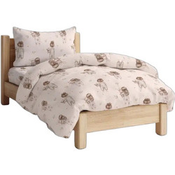 Borea Σετ Παιδικά Σεντόνια Μονά Βαμβακερά 160x250 Goodnight Beige 3τμχ