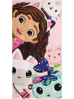 Cerda Gabby's Dollhouse Παιδική Πετσέτα Θαλάσσης Microfiber Ροζ 70x140cm 2200010681