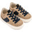 Babywalker Βαπτιστικά Sneakers για Αγόρι Δερμάτινα Ανατομικά Εκρού Navy Μπλε EXC8002