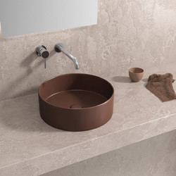 Karag LT 3134-MFBR Επικαθήμενος Νιπτήρας Μπάνιου Στρογγυλός Πορσελάνης 35.5x12cm Καφέ