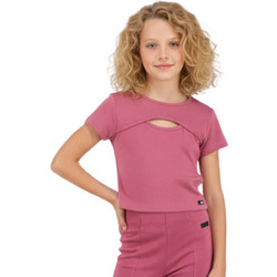 Joyce Παιδικό Crop Top Κοντομάνικο Λιλά 2613509