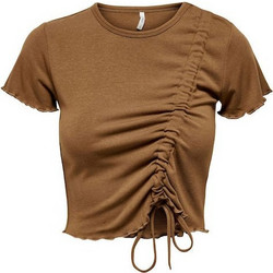 Only Γυναικείο Καλοκαιρινό Crop Top Καφέ 15261904