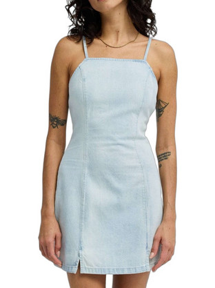 Billabong Jade Saltwashed Mini Καλοκαιρινό Καθημερινό Φόρεμα Τζιν Γαλάζιο 24B131600