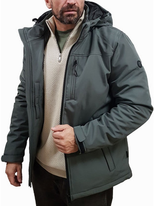 Rebase Ανδρικό Μπουφάν Χειμωνιάτικο Puffer Χακί 252RJK-2037
