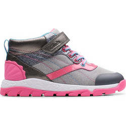 Clarks Tidal 2 Παιδικά Sneakers Μποτάκια Ασημί Φούξια 26183899