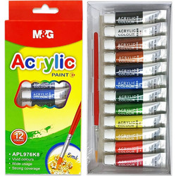 M&G Σετ Ακρυλικά Χρώματα Ζωγραφικής 5ml 12τμχ
