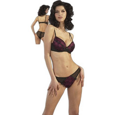 Cottelli Σετ Sexy Εσώρουχα See Through με Δαντέλα Μαύρα Μπορντό 22100024230