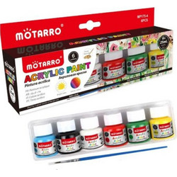 Motarro Σετ Ακρυλικά Χρώματα Ζωγραφικής 25ml 6τμχ