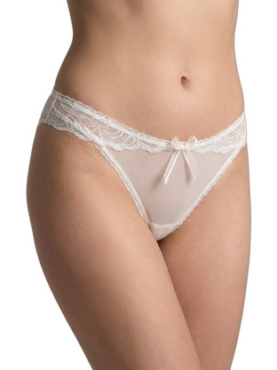 Milena By Paris Γυναικείο Sexy Brazil με Δαντέλα Εκρού 8550