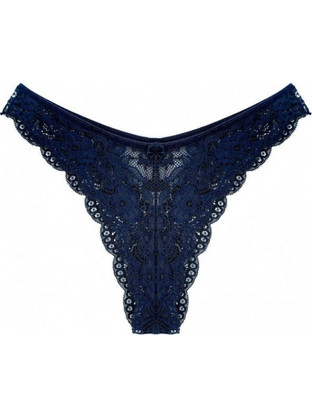 HNX Γυναικείο Sexy Brazil με Δαντέλα Navy Μπλε 5860