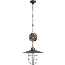 Heronia Lighting Κρεμαστό Φωτιστικό Οροφής Καμπάνα Πλέγμα Μονόφωτο E27 Μπρονζέ 35x100cm 30-0051