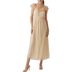 Vero Moda Midi Καλοκαιρινό Βραδινό Φόρεμα Floral Μπεζ 10289507