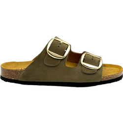 Plakton Γυναικεία Σανδάλια Suede Ανατομικά Χακί 185983