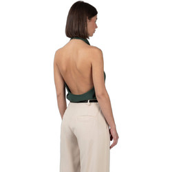 Helmi Γυναικείο Χειμερινό Crop Ντραπέ Top Χακί 56-03-082