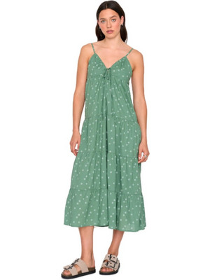 24colours Midi Καλοκαιρινό Καθημερινό Φόρεμα Χακί 21309