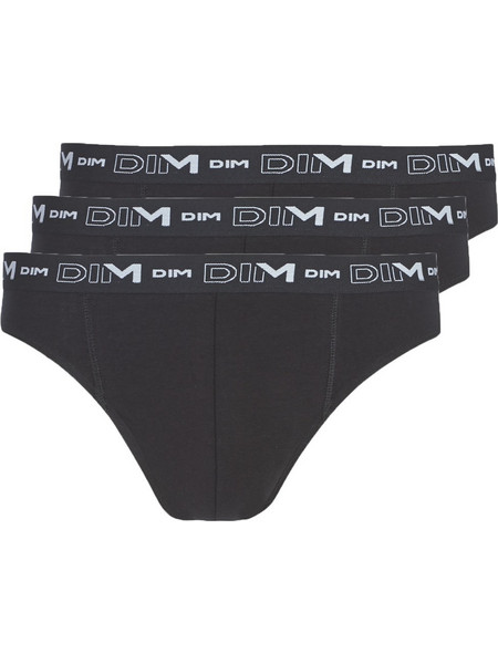 Dim Ανδρικά Σλιπ Βαμβακερά Μαύρα 3Pack D6595-0HZ
