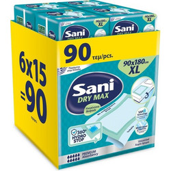 Sani Sensitive Dry Max Υποσέντονα Ακράτειας με Φτερά 10 Σταγόνες 90x180cm 90τμχ